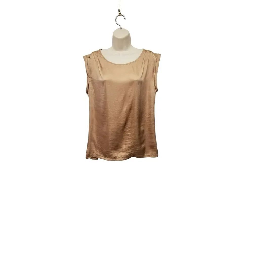The Limited Tan  Short Sleeve Scoop Neck Top Blouse Size Large